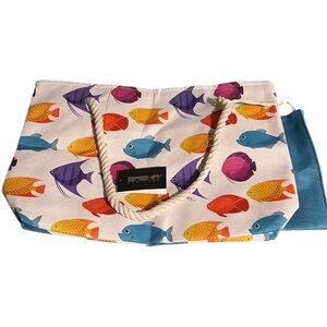 Sasha New York Tropical Fish Rope Handle Tote Bag - 100% Vegan Friendly